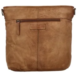 Hide & Stitches Paint Rock skuldertaske cognac lodret model set bagfra