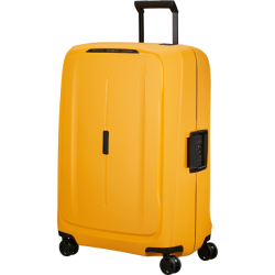 Samsonite Essens 75 cm kuffert i gul set forfra med teleskoph�ndtag og 4 hjul