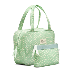 Karen 2-delt KO Toilettaskest Quiltet Green Pattern