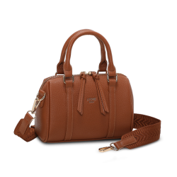 Lycke Sandnes hndtaske i cognac med aftagelig skulderrem og hank