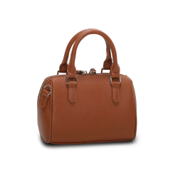 Bagside af Lycke Sandnes hndtaske i cognac kunstlder