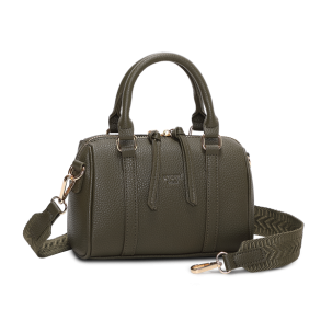 Lycke Oslo Sandnes hndtaske grn med skulderrem – front og sidevisning