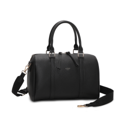 Lycke Oslo Sandnes hndtaske sort med skulderrem – front og sidevisning