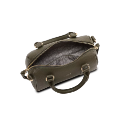 Indvendig visning af Lycke Oslo Sandnes hndtaske grn – mnstret foring og lommer