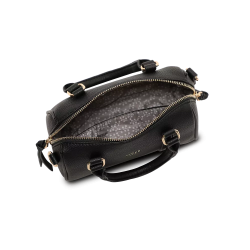 Indvendig visning af Lycke Oslo Sandnes hndtaske sort – mnstret foring og lommer