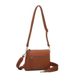 Lycke Oslo Sandnes crossover taske cognac – med skulderrem og frontlomme