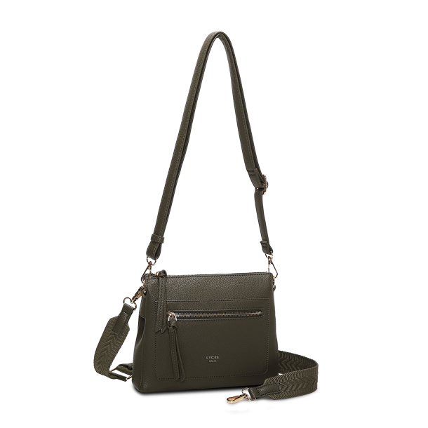 Lycke Oslo Sandnes crossover taske grn – med skulderrem og frontlomme