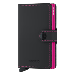 Secrid Miniwallet Matte Black-Fuchsia forside