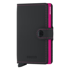 Secrid Miniwallet Matte Black-Fuchsia forside