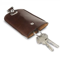 Ngleklokke Pia Ries model 149-2 i brun skind detaljer