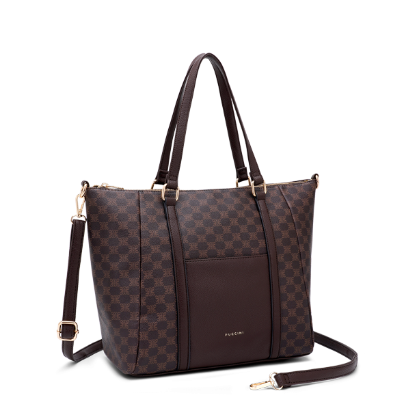 Puccini Louisa Shopper Brun Logo