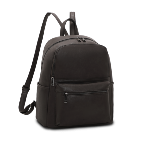 Puccini Mika rygsk i brun kunstlder set forfra med lynlslommer