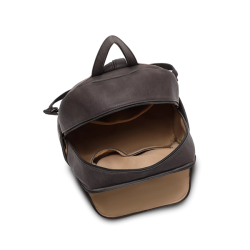 Indvendig visning af Puccini Mika rygsk i brun med stort rum og bldt foer