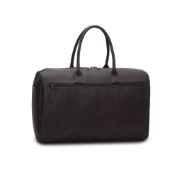 Brun weekendtaske vist i hel figur med elegant design