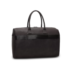 Bagside af brun weekendtaske med lynlslomme