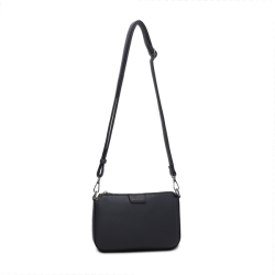 Forfra af tasken i navy med skulderrem