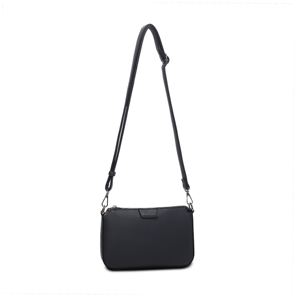 Forfra af tasken i navy med skulderrem