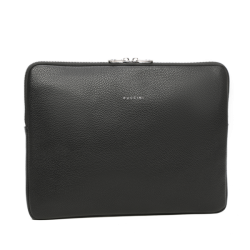 Puccini PC-mappe i sort kunstlder set forfra med lynlslukning