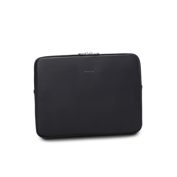 Puccini PC-mappe i navy kunstlder set forfra med lynlslukning