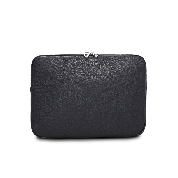 Puccini PC-mappe i navy kunstlder set forfra med lynlslukning