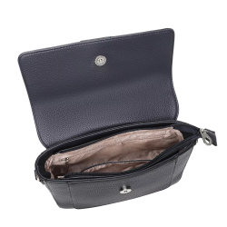 Indvendig visning af Puccini crossover taske i navy med lynlslomme