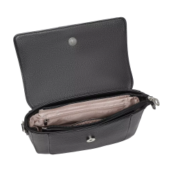 Indvendig visning af Puccini crossover taske i sort med lynlslomme