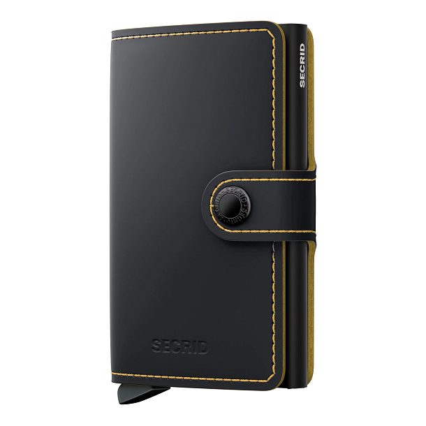 SECRID RFID Miniwallet Matte Kreditkortholder MM-Black &amp; Ochre