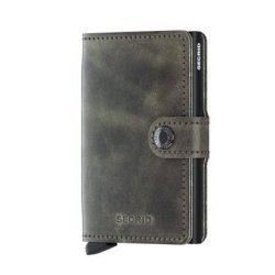 SECRID RFID Miniwallet Vintage Kreditkortholder Oliven/Sort