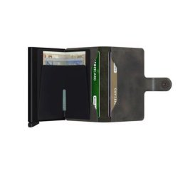 SECRID RFID Miniwallet Vintage Kreditkortholder Oliven/Sort