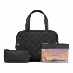 Secrets 3-delt Toilettaskest Sort Quilt 