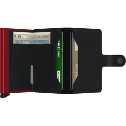 Secrid Miniwallet Matte Black & Red – ben med kort og sedler