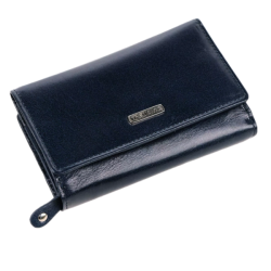 Navy damepung i skind fra The Monte model 2162811 forfra