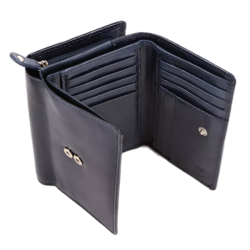 Indvendigt layout af navy damepung med kortlommer og mntrum