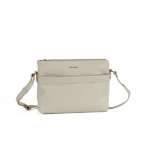 the monte skuldertaske i beige skind set forfra