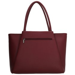 Bagsiden af Charm London Lyon businessbag i bordeaux med vandret lynl�slomme og lange skulderhanke.