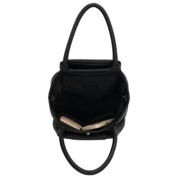�ben Charm London Lyon shopper i sort med mobiltelefon og pung placeret i taskens indvendige opbevaringsrum.