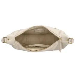 Charm London Via Dante skuldertaske beige indvendigt med mobil og sm�ting
