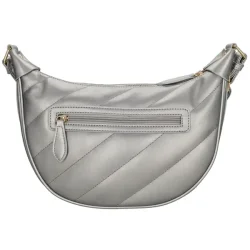 Charm London Via Dante skuldertaske s�lv bagside med lynl�slomme