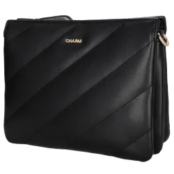 Charm London Via Dante skuldertaske sort skr� vinkel