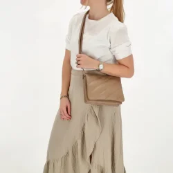 Charm London Via Dante skuldertaske taupe indvendigt rum