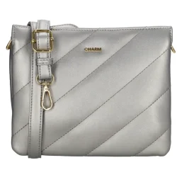 Charm London Via Dante skuldertaske s�lv forfra