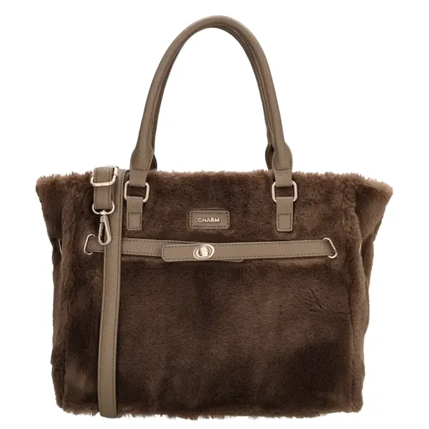 Charm London Alaska shopper brun teddy set forfra