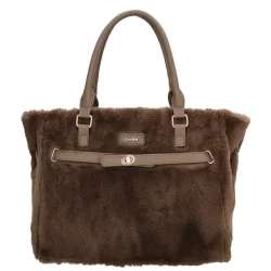 Charm London Alaska shopper brun teddy frontdetalje med logo
