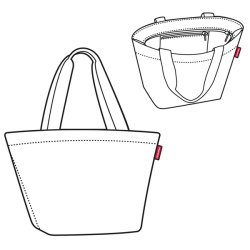 Reisenthel Twist Berry shopper illustreret med designtegning