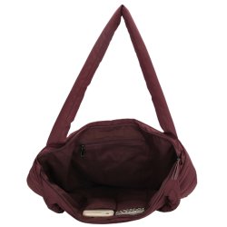 “Beagles Calvia shopper bordeaux – indvendigt rum med mobiltelefon og lommer”