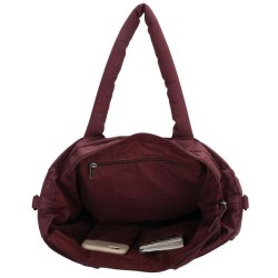 “Indvendigt rum i Beagles Calvia shopper bordeaux – lommer med mobil og smting”