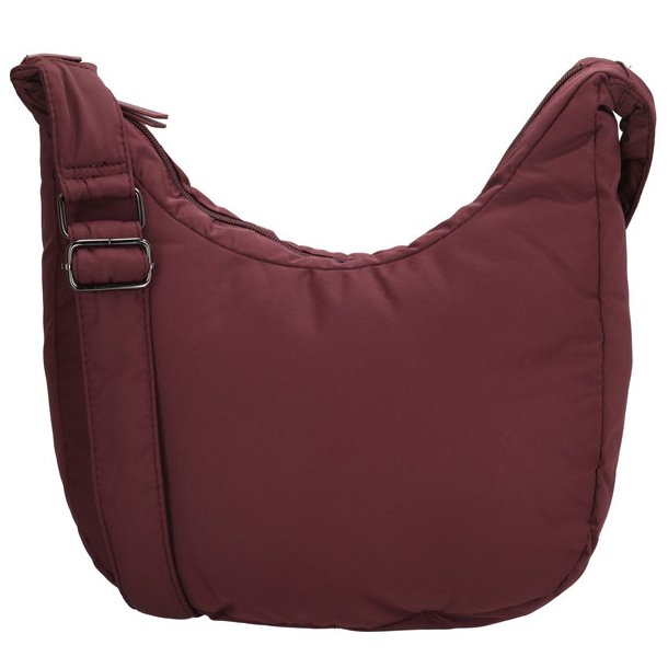 “Beagles Calvia skuldertaske i bordeaux – quiltet taske set forfra”