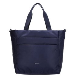 “Beagles Duomo shopper navy – glat shopper taske med frontlomme”