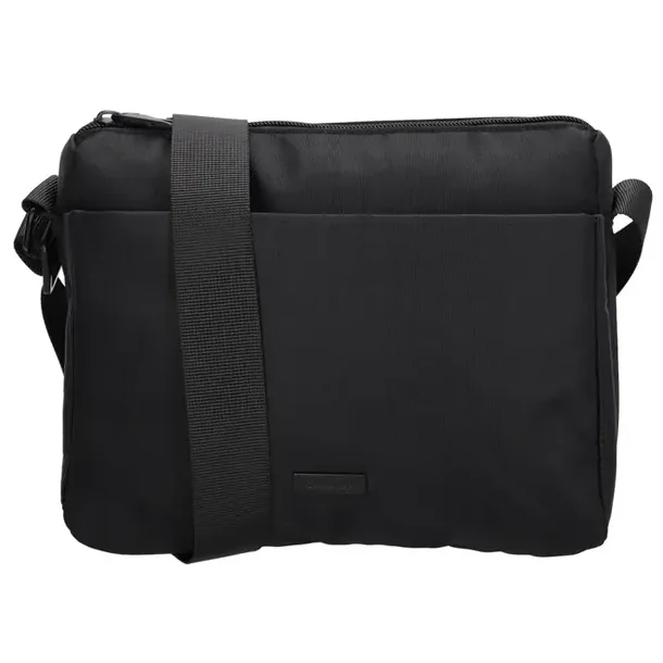 Beagles Duomo skuldertaske sort set forfra med justerbar skulderrem