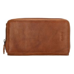 “Beagles Maspalomas mobiltaske cognac – bagside med lynlslukket pung”